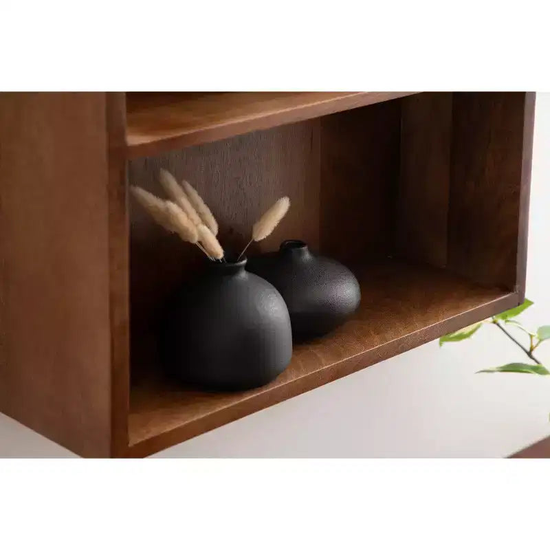 18"x26"  Arch Wall Shelf, Walnut Brown