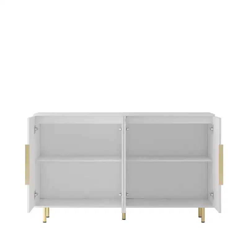 Modern Buffet Cabinet with Storage, Fluted Sideboard Large Buffet with Adjustable Shelves, Credenza, Accent Cabinet Console Table