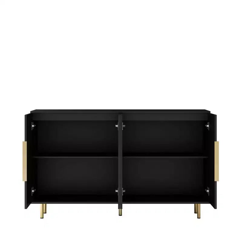 Modern Buffet Cabinet with Storage, Fluted Sideboard Large Buffet with Adjustable Shelves, Credenza, Accent Cabinet Console Table