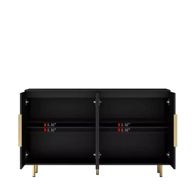 Modern Buffet Cabinet with Storage, Fluted Sideboard Large Buffet with Adjustable Shelves, Credenza, Accent Cabinet Console Table