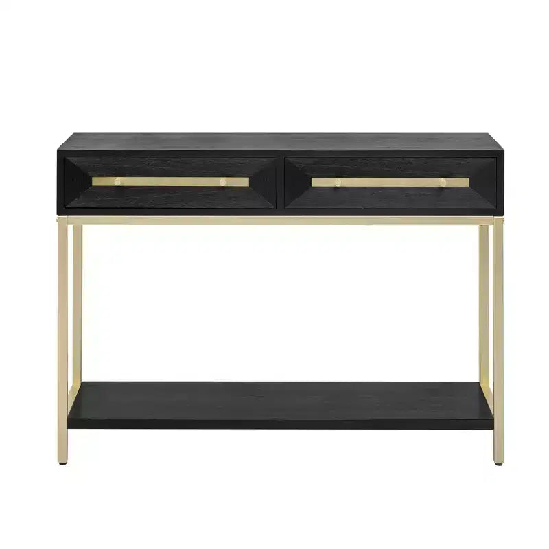 45.5W Console Table, Entryway Table with Two Drawers, Retro Hallway Table with Striking Geometric Design