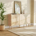 59" Oak Sideboard Buffet Cabinet, Modern Storage Credenza with Doors for Dining & Living Room, Light Oak