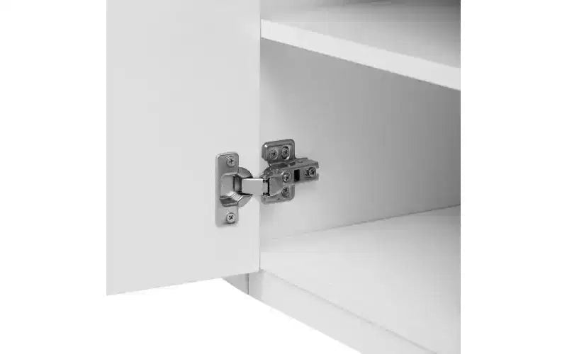 70.8" Modern Minimalist TV Stand, Fits TVs up to 80", 3 Drawers & 1 Shelf, Metal Handles, White