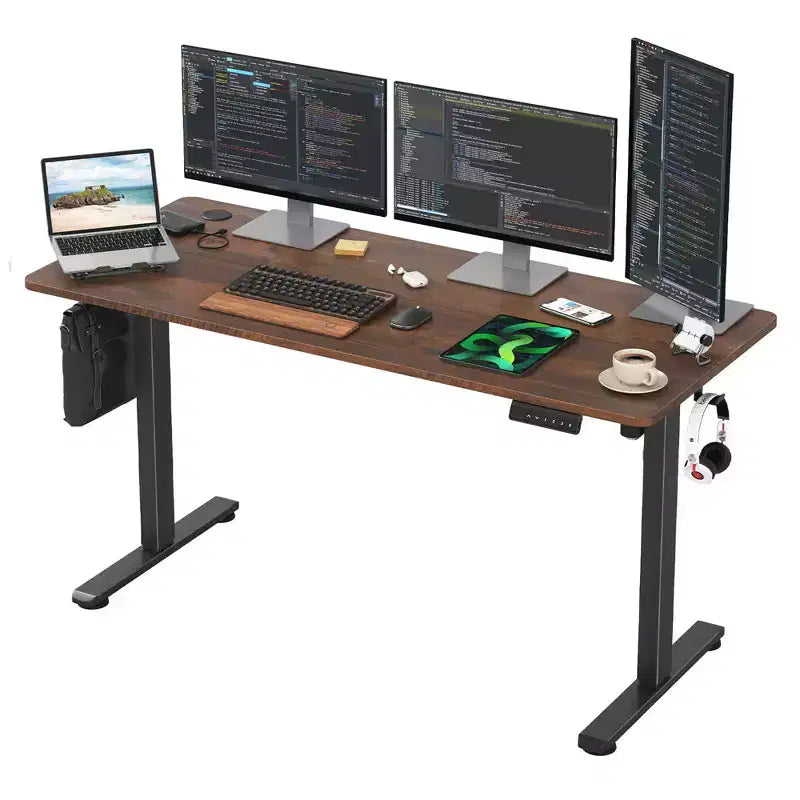 Home Office Electric Standing Desk, Adjustable Height Sit-Stand Desk with Splice Board