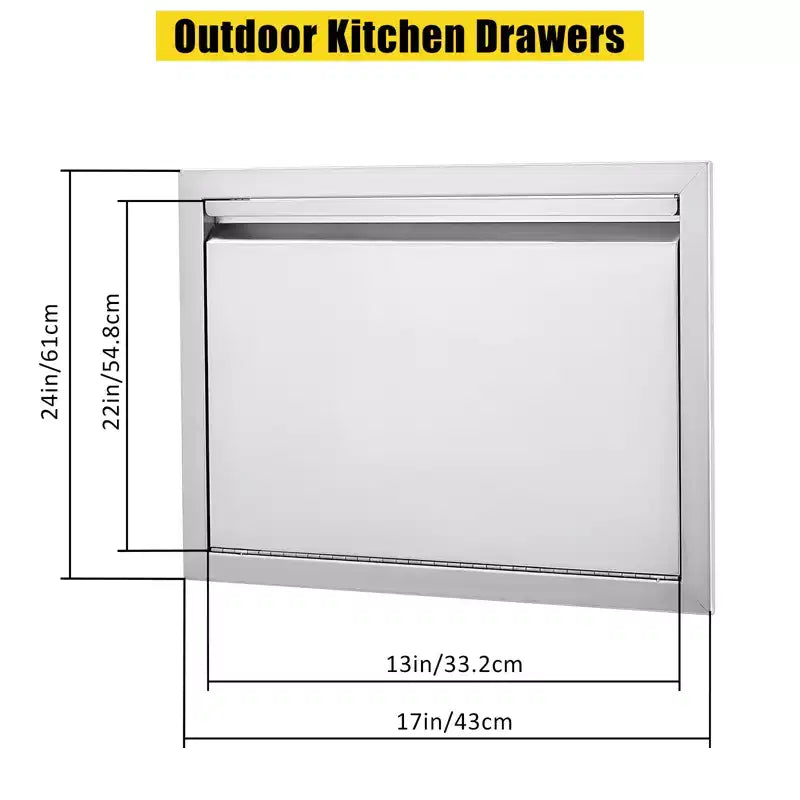 Heavy-Duty Double BBQ Access Door, 304 Brushed Stainless Steel for Outdoor Kitchen Island and Grill Cabinet