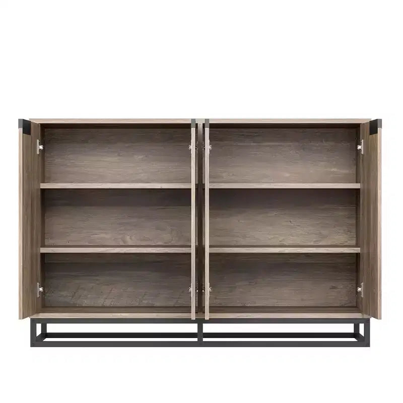 55" Sideboard Buffet Cabinet with Storage, Accent Cabinet with 4 Doors and Adjustable Shelves