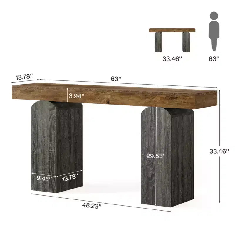 Modern 63" Console Table with Arched Legs