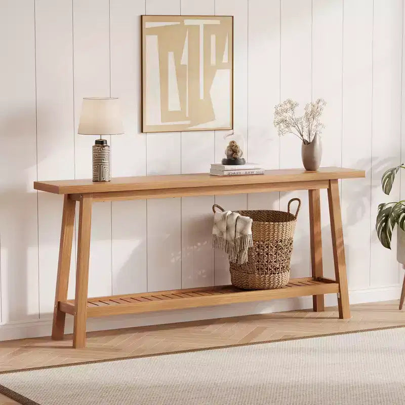 70.9in Long Console Tables, Farmhouse Narrow Sofa Table Behind Couch 2-Tier Entryway Table for Living Room Entrance Hallway Foyer