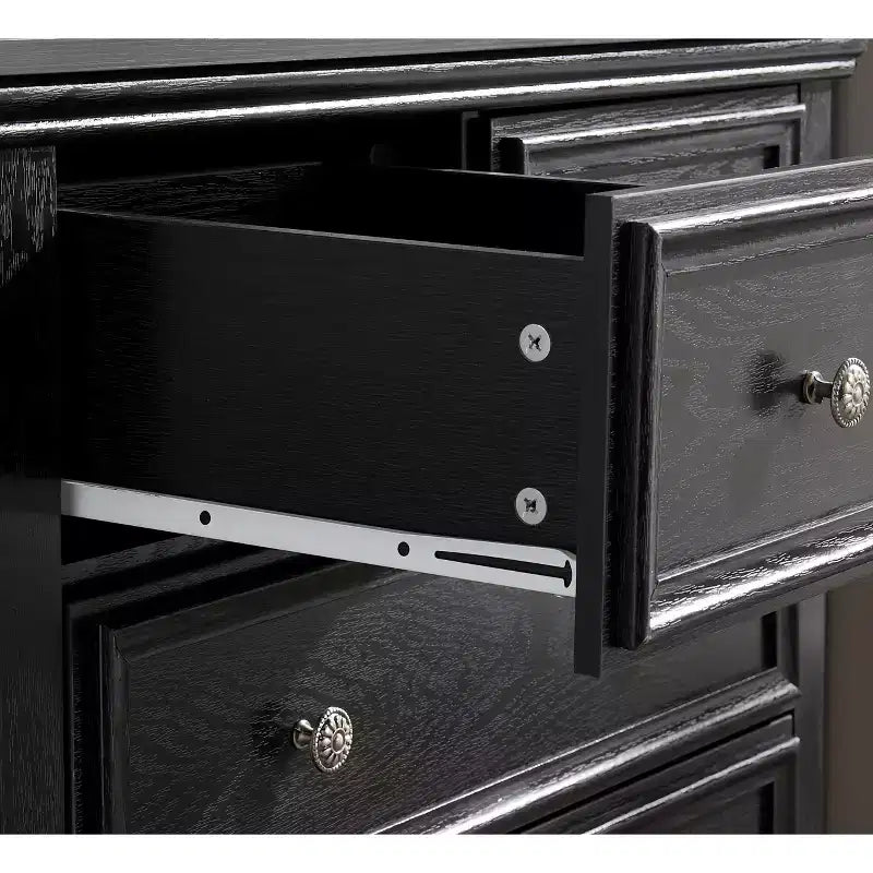 Modern 6 Drawer Dresser with Smooth Glide Drawers, Anti-Tipping Device, for Living Room