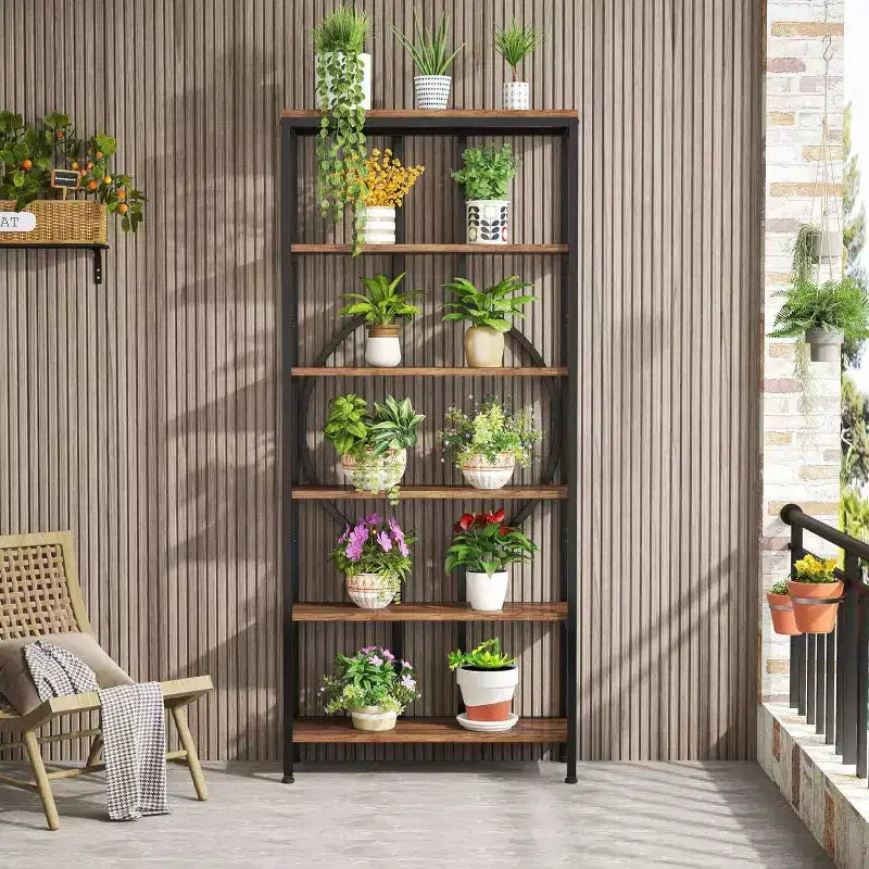 70.9" 6-Tier Bookshelf, Brown