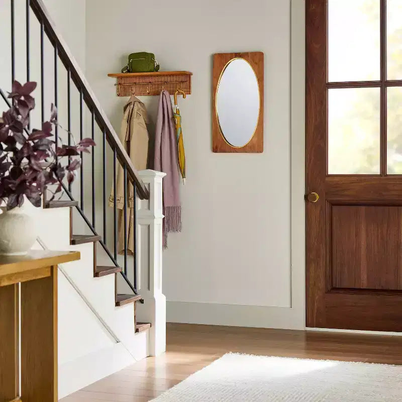 24" Grooved Wall Shelf with Rail and Hooks