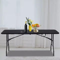 Folding Table 6 Foot Heavy Duty HDPE Plastic Indoor Outdoor Rectangular Banquet Table Steel Legs White