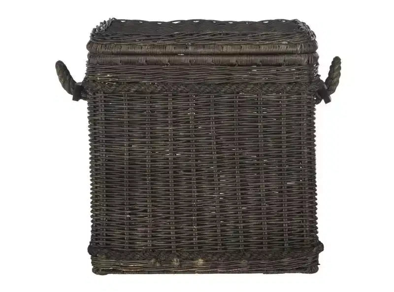 Wicker Rattan Hamper with Lid and Built-In Handles, 42-Gallon Storage