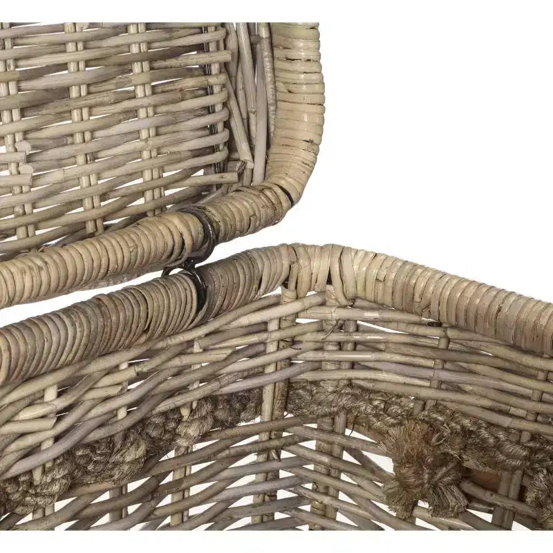 Wicker Rattan Hamper with Lid and Built-In Handles, 42-Gallon Storage