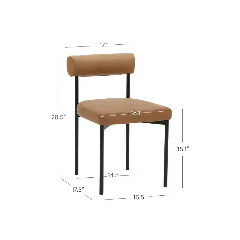Upholstered Dining Chairs Set of 4, Modern Faux Leather Barrel Back with Metal Legs