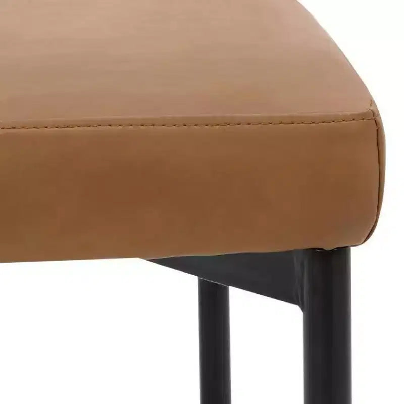 Upholstered Dining Chairs Set of 4, Modern Faux Leather Barrel Back with Metal Legs