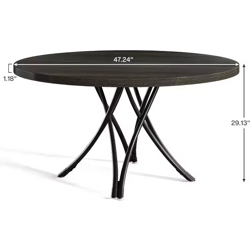 47.24" Modern Wood Round Dining Table for 4