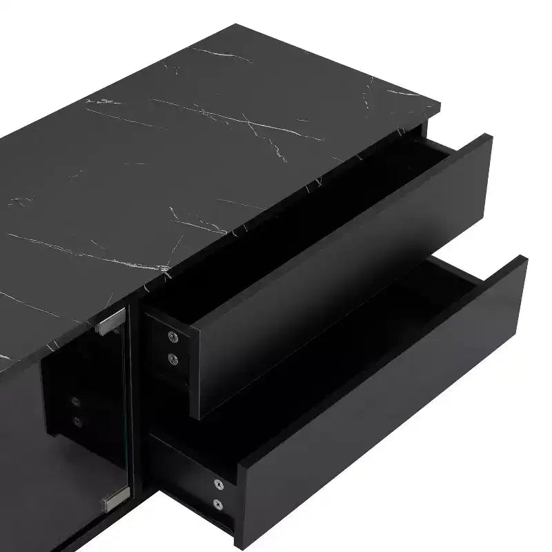 Modern App-Controlled LED TV Stand for TVs Up to 105" with Tempered Glass Doors